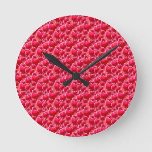 Meer rosa Herzen Runde Wanduhr (Vorderseite)