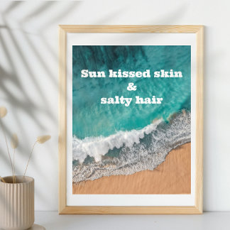 Meer Sand Strand Blau Sonne Sommer Angebot Poster