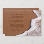 Meer Sand und Wellen Beach Hochzeit Einladung (Vorne/Hinten)