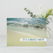 Meer, Sandstrand, sanfte Küstenwellen Einladung (Stehend Vorderseite)