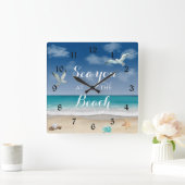 Meer Sie am Strand Landschaft große Uhr (Zuhause)