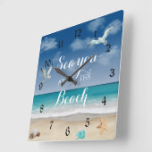 Meer Sie am Strand Landschaft große Uhr (Winkel)