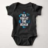 Meer Sie am Strand-Ozean-Schwimmer-Ferien-Strand Baby Strampler (Vorderseite)