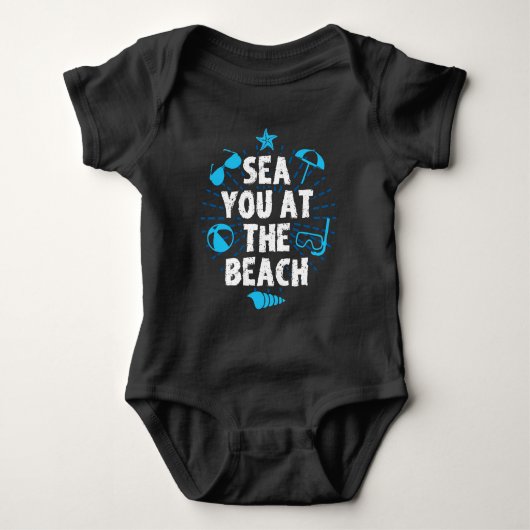 Meer Sie am Strand-Ozean-Schwimmer-Ferien-Strand Baby Strampler (Vorderseite)