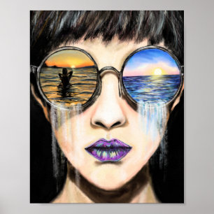 Meer Sonnenaufgang und Sonnenuntergang Emotion Pos Poster