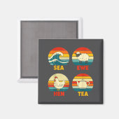 Meer Sonnenuntergang Henne Zitat Tee Ewe Magnet (Vorderseite/Rückseite)