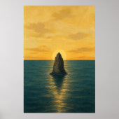 Meer-Stack-Sonnenaufgang-Aquarell-Küstenkunstposte Poster (Vorne)