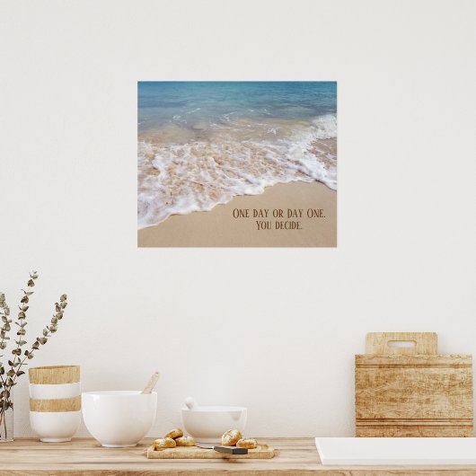 Meer Strand mit inspirierendem Zitat Poster (Küche)