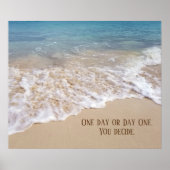 Meer Strand mit inspirierendem Zitat Poster (Vorne)