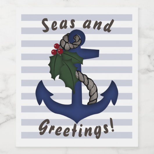 Meer und Grüße! Ankern und Weinetiketten Weinetikett (Einzelnes Label)