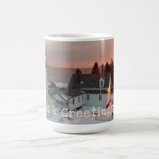 Meer und Grüße Blush Pink Lighthouse Kaffeetasse (Mittel)