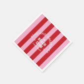 Meer und Grüße Der Beach Club Rosa Streifen Serviette (Ecke)