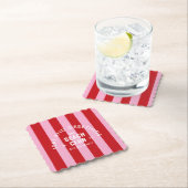 Meer und Grüße Der Beach Club Rosa Streifen Untersetzer (Vor Ort)