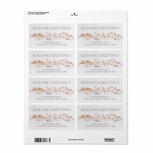 Meer und Grüße einfach, moderne Strand Seashell (Vorne)