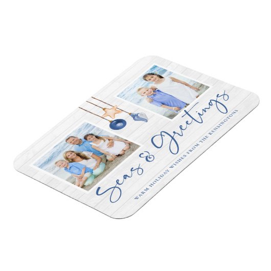 Meer und Grüße Küstenwald Holiday Foto Magnet (Linke Seite)