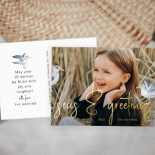 Meer und Grüße Strand Theme Foto Folien Feiertagspostkarte