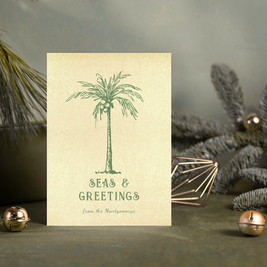 Meer und Grüße Tropical Palm Tree Weihnachten
