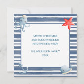 Meer und Grüße Wasserfarben Weihnachten Karte (Rückseite)