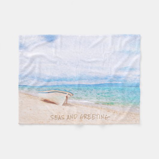 Meer und Grußurlaub Fleecedecke (Vorderseite (Horizontal))