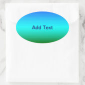 Meer und Himmel Blau und Grüne Farbe Ovaler Aufkleber (Tasche)