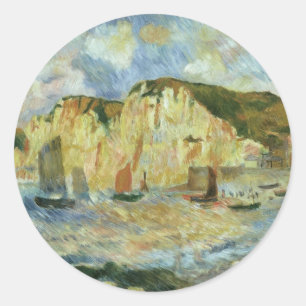 Meer und Klippen von Pierre Renoir, Vintage Fine A Runder Aufkleber