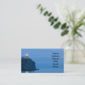 Meer und Leuchtturm an den NachtVisitenkarten Visitenkarte (Stehend Vorderseite)