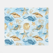 Meer- und Ozeanmuster Fleecedecke (Vorderseite (Horizontal))