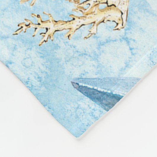 Meer- und Ozeanmuster Fleecedecke (Ecke)