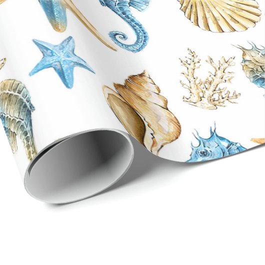 Meer- und Ozeanmuster Geschenkpapier (Rolleneckpunkt)