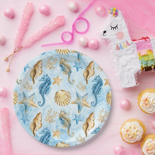 Meer- und Ozeanmuster Pappteller (Party)