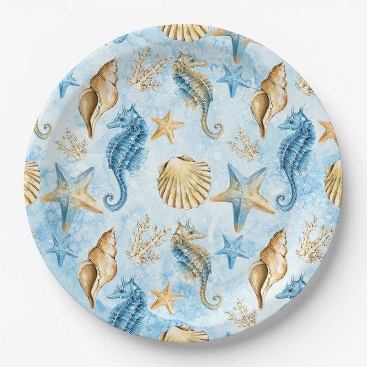 Meer- und Ozeanmuster Pappteller (Vorderseite)