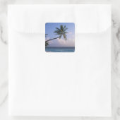 Meer und Palmen Quadratischer Aufkleber (Tasche)