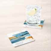 Meer und Sand Moderne Wasserfarbe Hochzeit Napkin Rechteckiger Pappuntersetzer (Vor Ort)