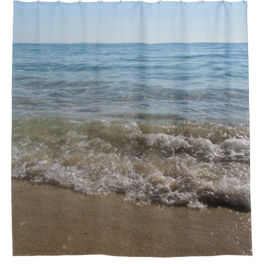 Meer- und Sandstrand Duschvorhang (Vorderseite)