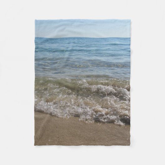 Meer- und Sandstrand Fleecedecke (Vorderseite)