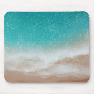 Meer und Strand aus der Höhe Coole abstrakte Kunst Mousepad