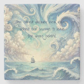 Meer und Zitat Steinuntersetzer (Vorderseite)