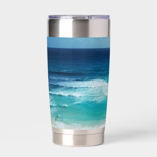 Meer von Cancun Mexiko Thermobecher (Vorderseite)