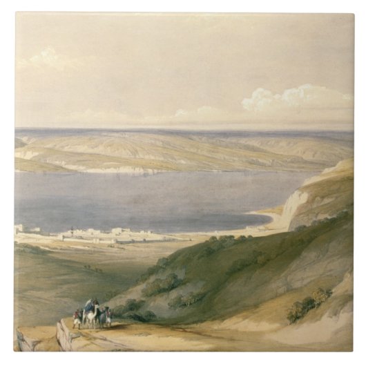 Meer von Galiläa oder von Genezareth, blickend in Fliese (Vorderseite)