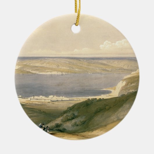 Meer von Galiläa oder von Genezareth, blickend in Keramik Ornament (Vorne)