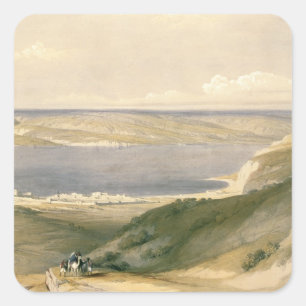 Meer von Galiläa oder von Genezareth, blickend in Quadratischer Aufkleber