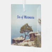 Meer von Marmara aus Buyukada Ornament Aus Glas (Vorderseite links)