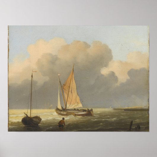 Meer vor der Küste, mit Spritsail Barge Poster (Vorne)