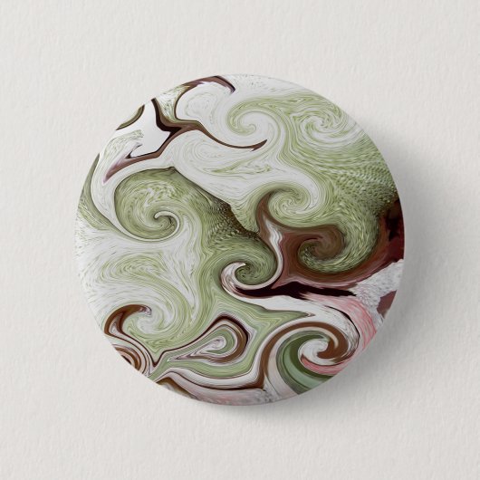 Meer wäscht Muscheln Seafoam grüne rosa weiße Button (Vorderseite)