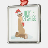 Meer-y Weihnachten Silbernes Ornament (Links)