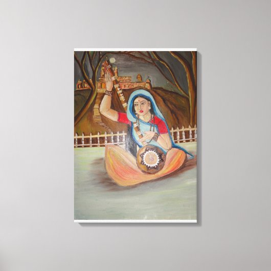 Meera Bai Ölmalerei auf Leinwand (Vorderseite)