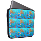 Meeräugchen auf blauem Ärmel Laptopschutzhülle (Vorne Rechts)