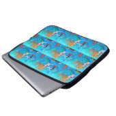 Meeräugchen auf blauem Ärmel Laptopschutzhülle (Vorne Knopf)