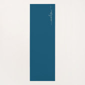 Meerblau | Aquarellfarben Blume Monogramm Yoga Mat Yogamatte (Rückseite)