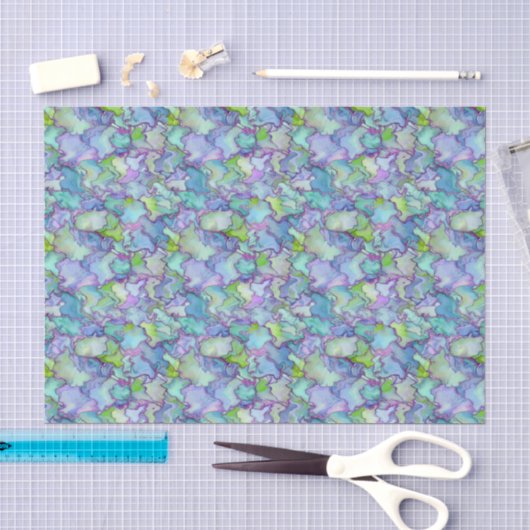 Meerblau & Mintgrün Wasserfarbe-Decoupage Seidenpapier (Handwerk)